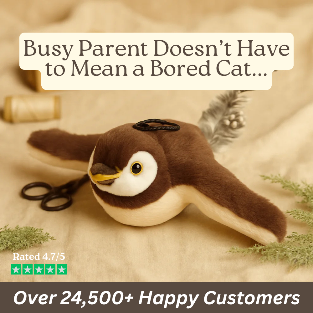 Plush flapping bird cat toy hero image