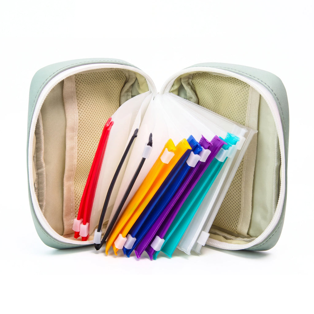 Travel Pill Organizer Bag — Mint Green product view 3