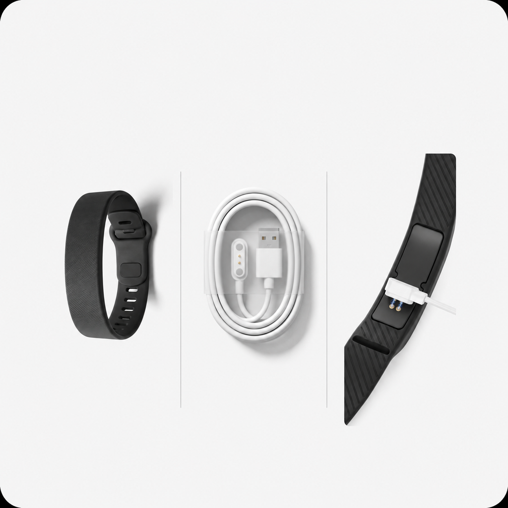 Alarm band and magnetic charging connection