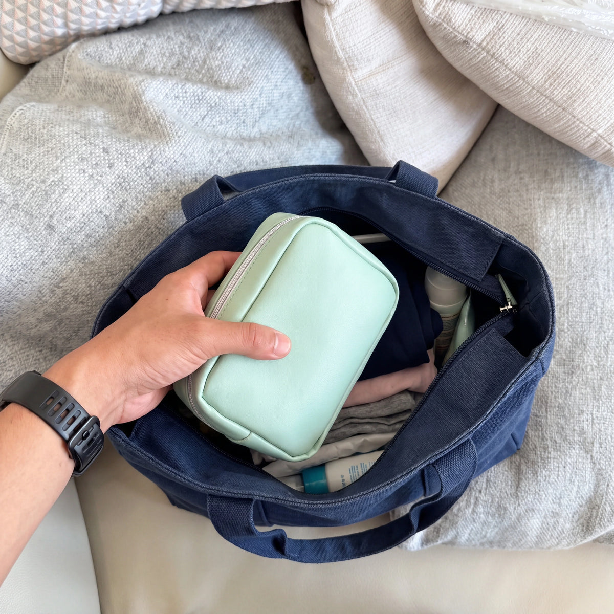 Travel Pill Organizer Bag — Mint Green product view 2